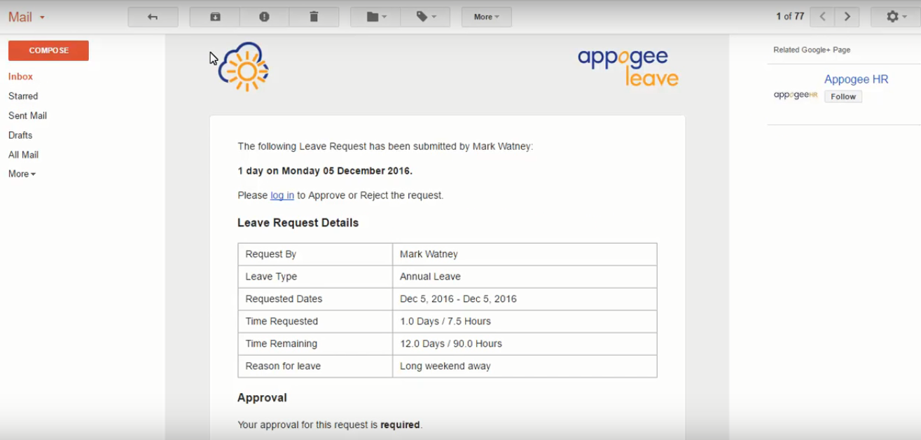 Скриншот (снимок экрана) Appogee Leave
