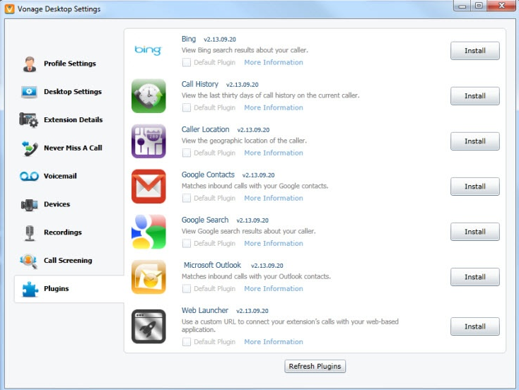 Скриншот (снимок экрана) Vonage Business