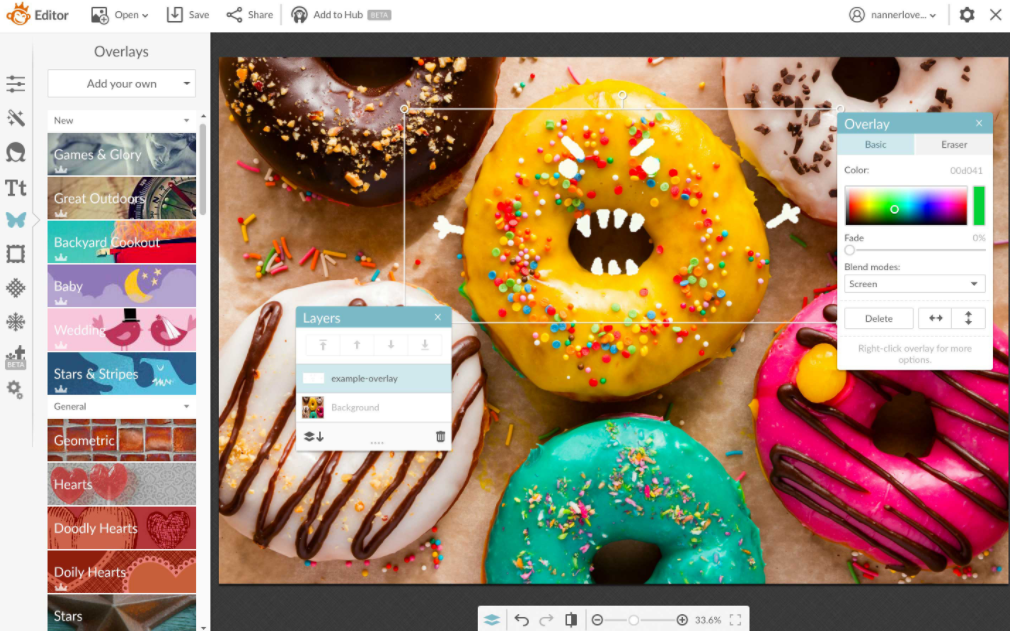 Скриншот (снимок экрана) Picmonkey