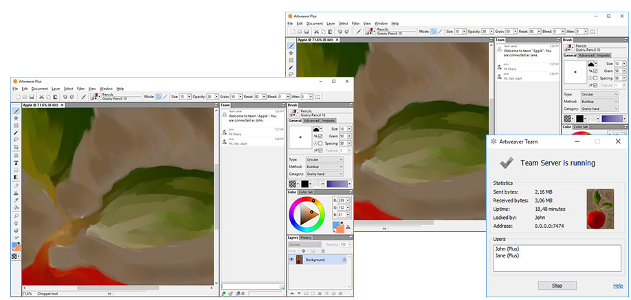 Скриншот (снимок экрана) Artweaver