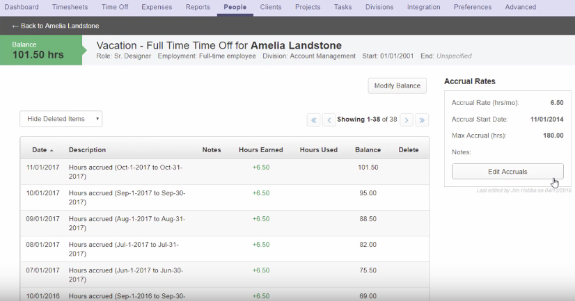 Скриншот (снимок экрана) ClickTime