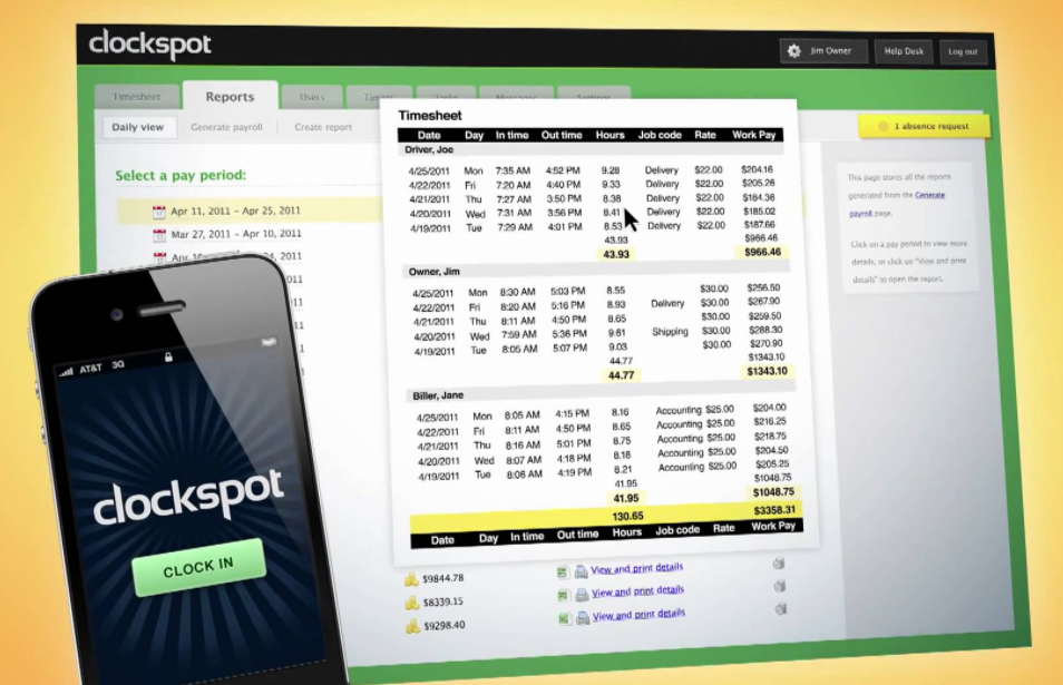 Скриншот (снимок экрана) Clockspot