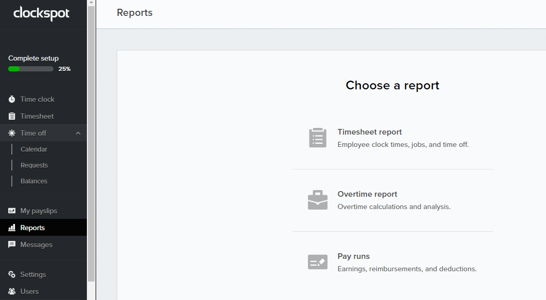Скриншот (снимок экрана) Clockspot