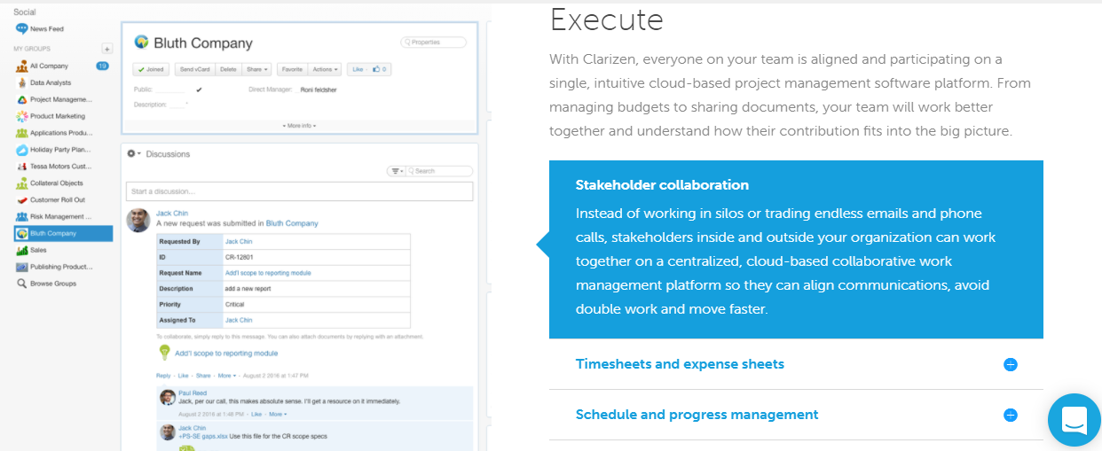Скриншот (снимок экрана) Clarizen