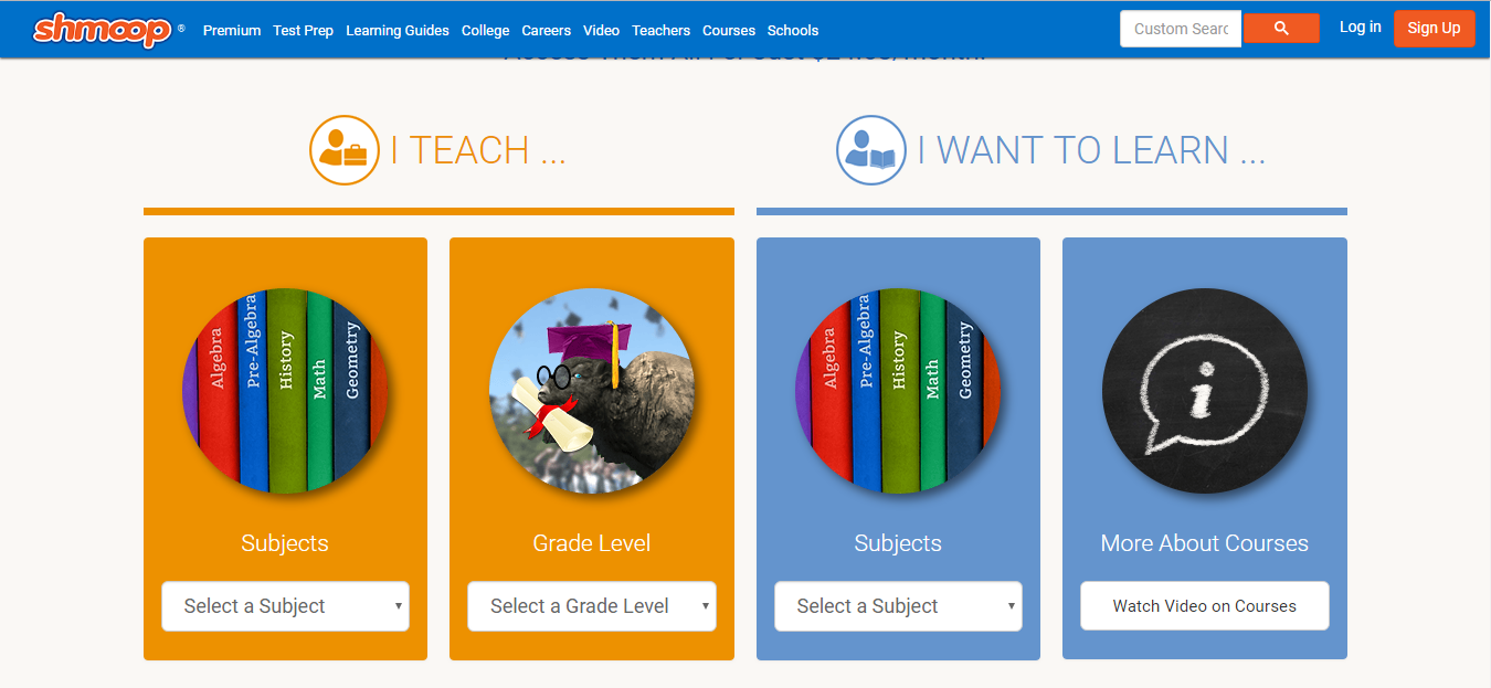 Скриншот (снимок экрана) Shmoop