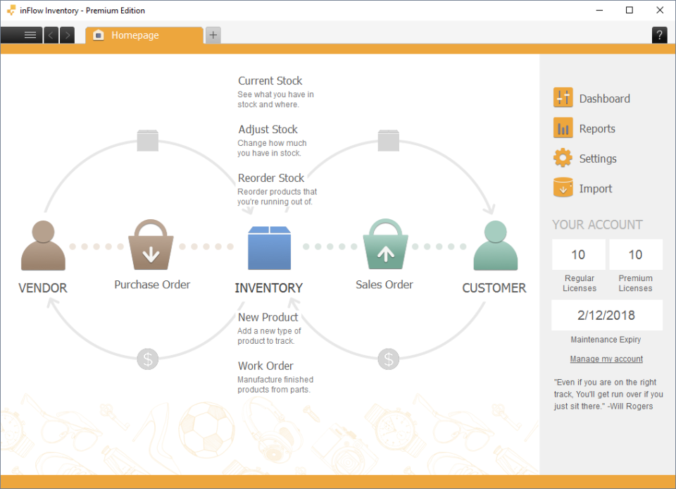 Скриншот (снимок экрана) inFlow