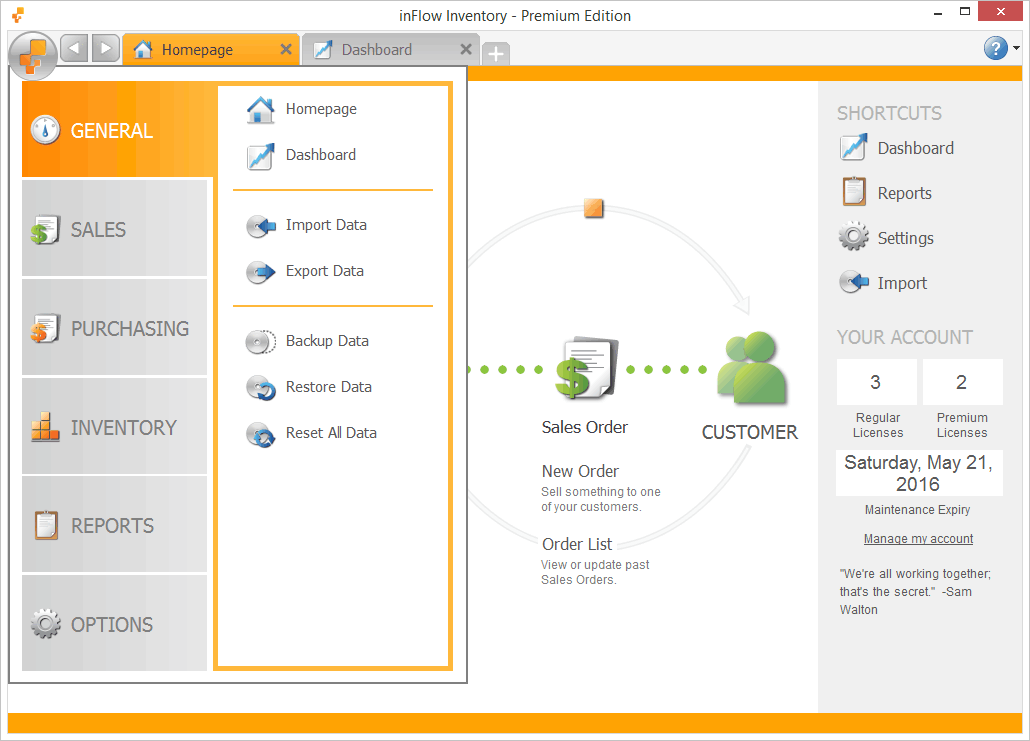 Скриншот (снимок экрана) inFlow