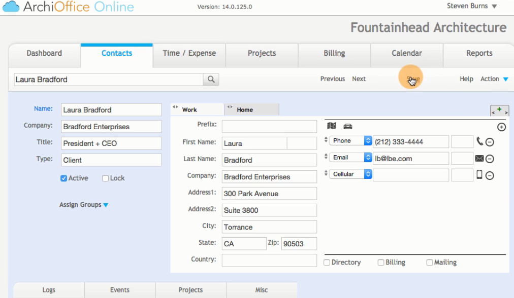 Скриншот (снимок экрана) ArchiOffice Online