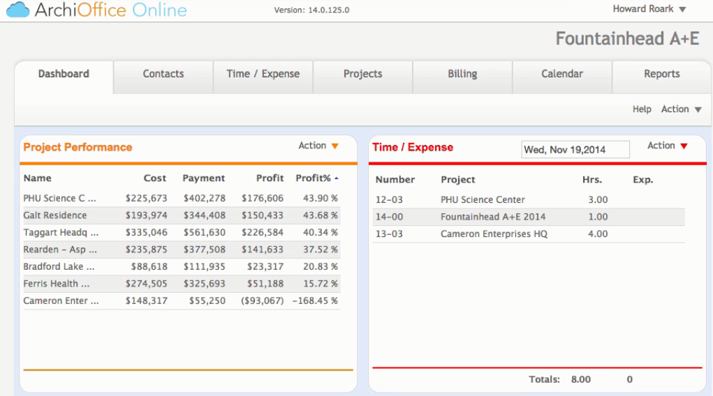 Скриншот (снимок экрана) ArchiOffice Online