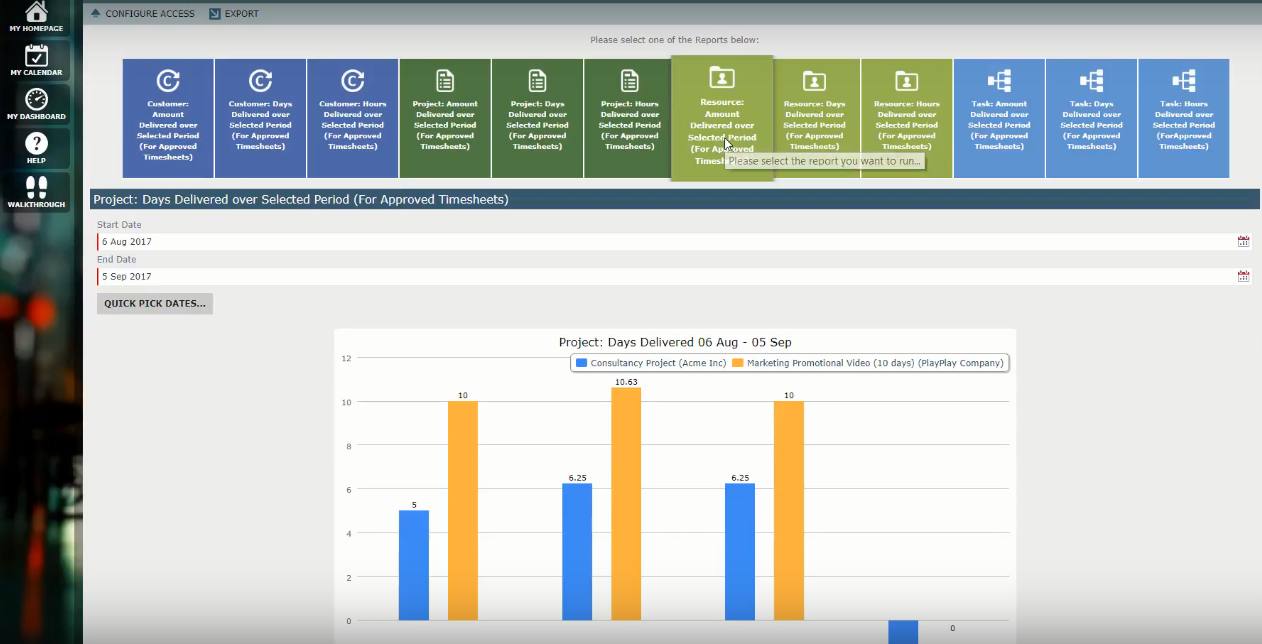 Скриншот (снимок экрана) AppsForOps Timesheet