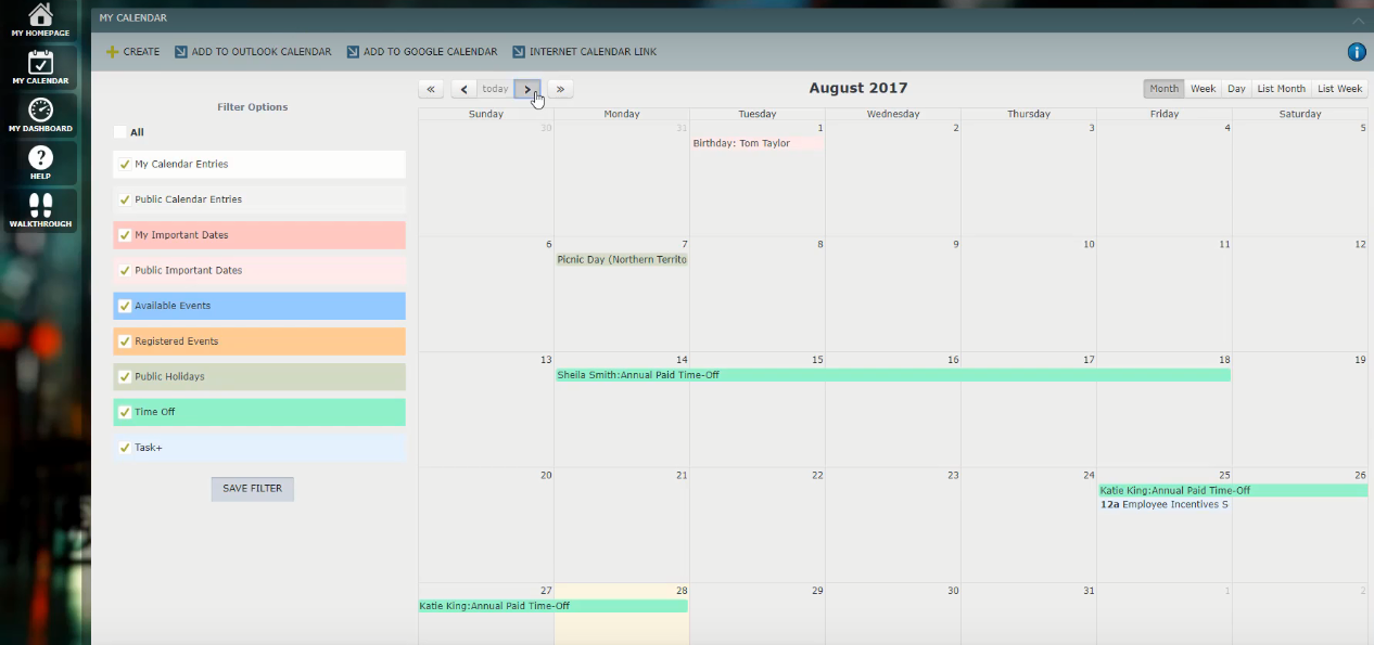 Скриншот (снимок экрана) AppsForOps Time Off
