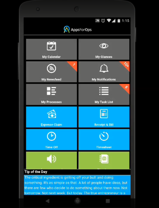 Скриншот (снимок экрана) AppsForOps Time Off