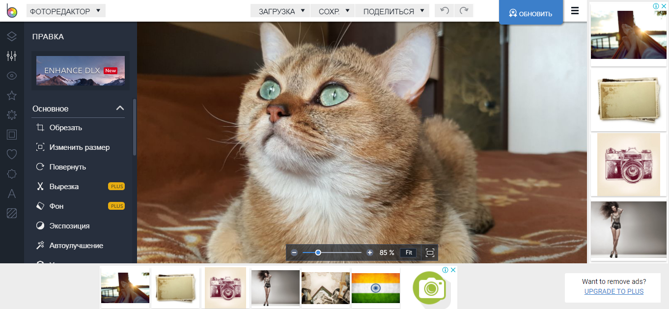 Скриншот (снимок экрана) Befunky