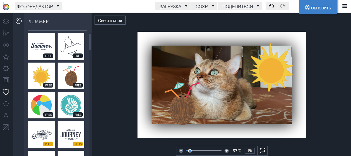 Скриншот (снимок экрана) Befunky