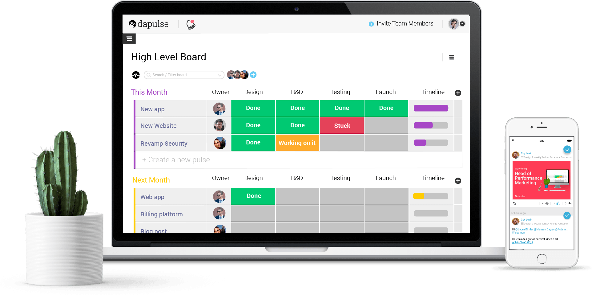 Скриншот (снимок экрана) dapulse