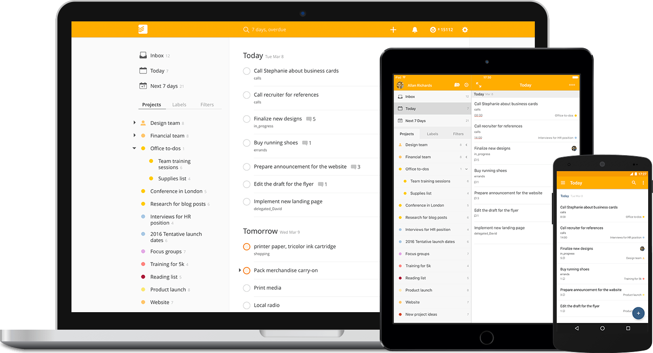 Скриншот (снимок экрана) Todoist