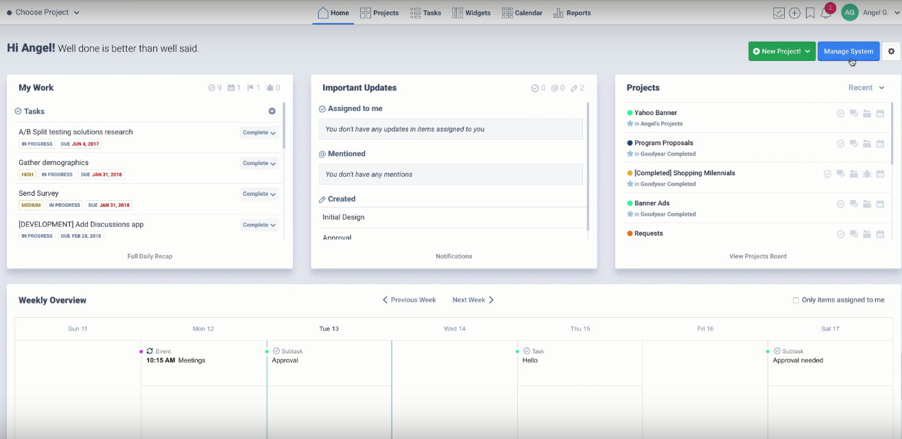 Скриншот (снимок экрана) freedcamp
