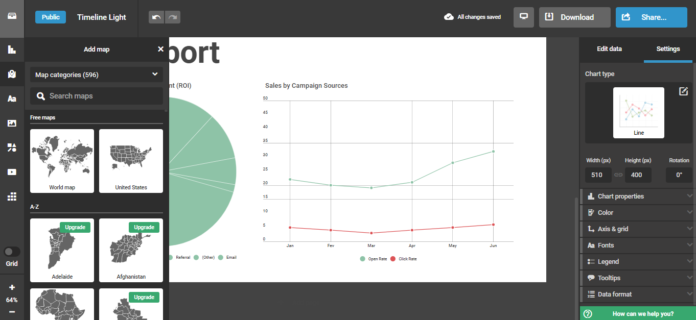 Скриншот (снимок экрана) Infogram