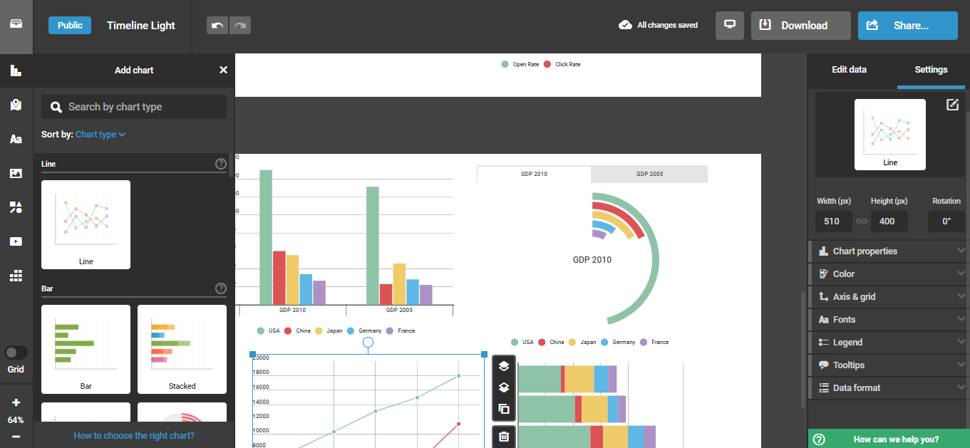 Скриншот (снимок экрана) Infogram
