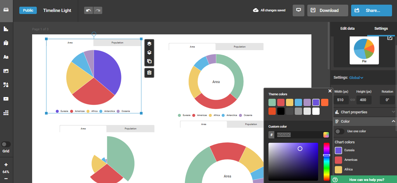 Скриншот (снимок экрана) Infogram