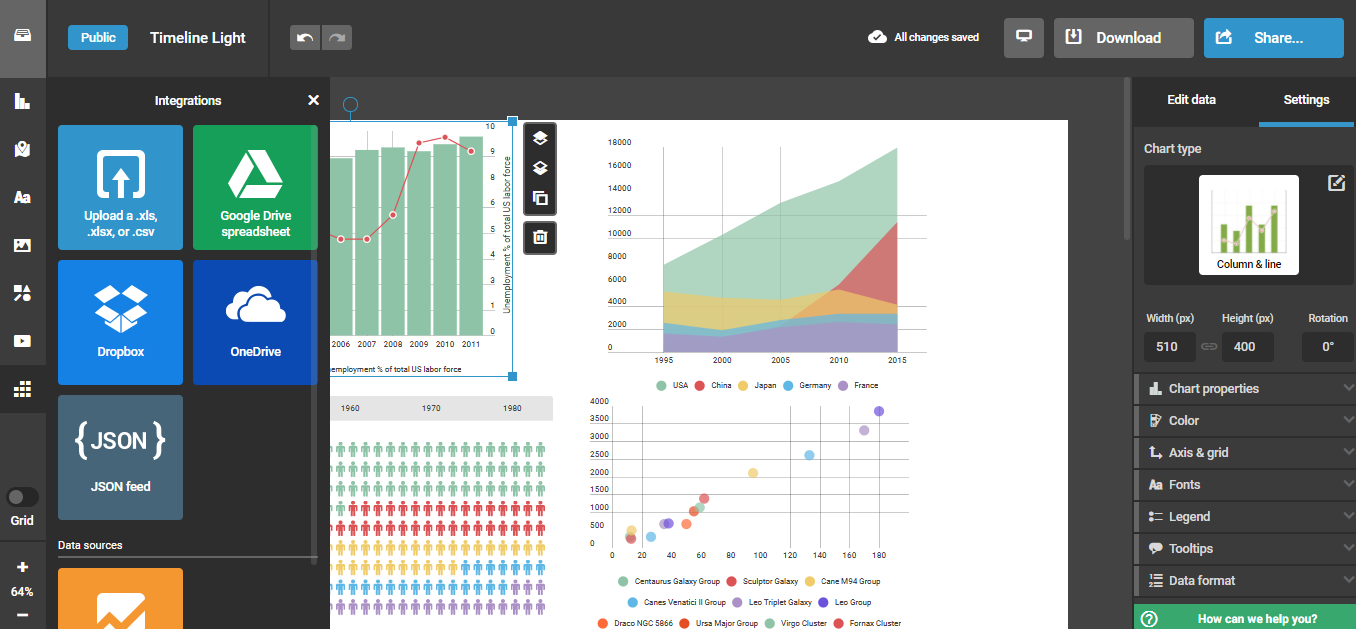Скриншот (снимок экрана) Infogram