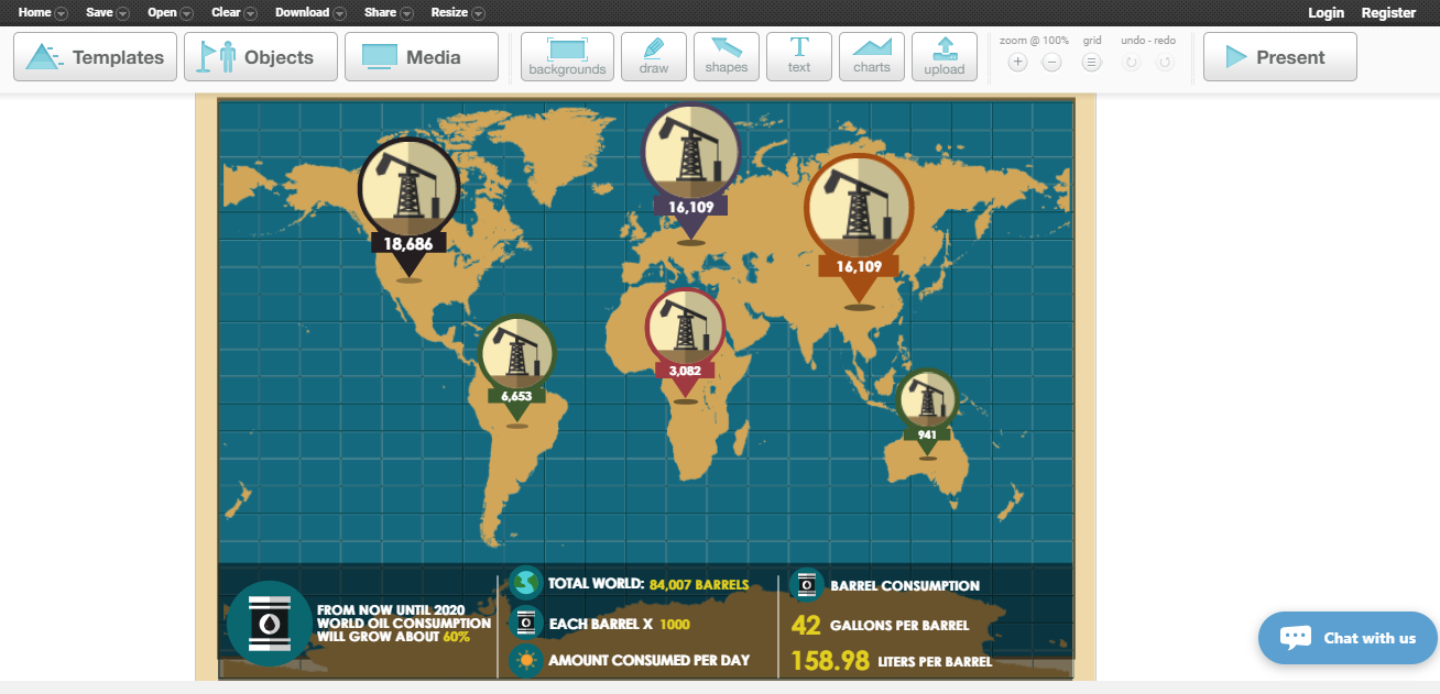 Скриншот (снимок экрана) Easel.ly