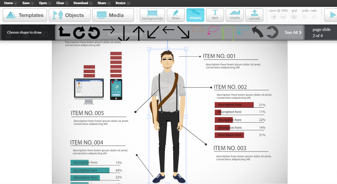 Скриншот (снимок экрана) Easel.ly