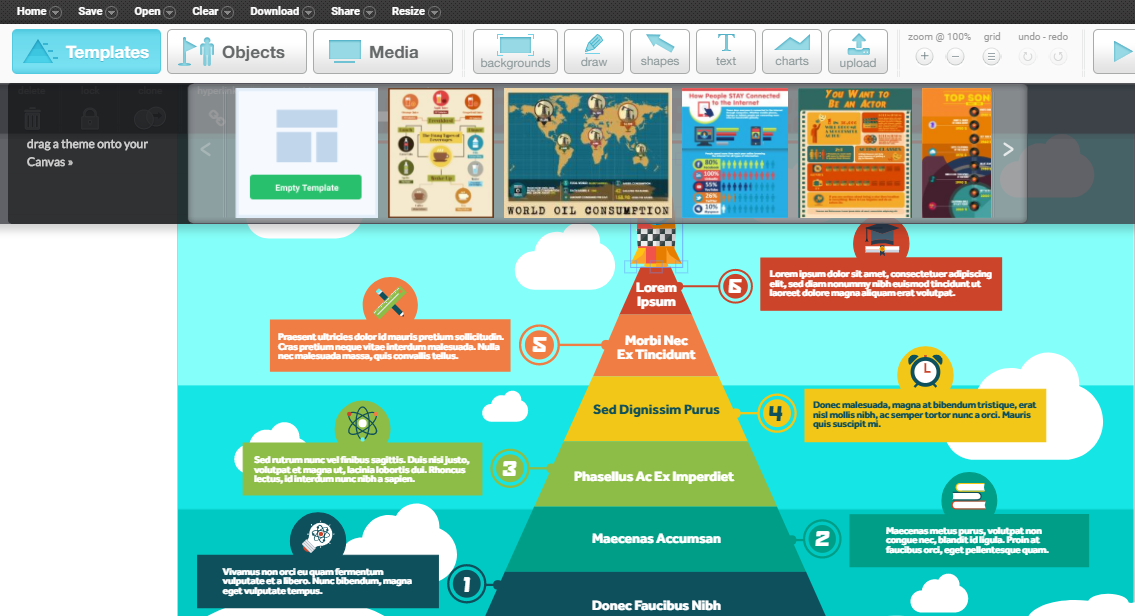 Скриншот (снимок экрана) Easel.ly