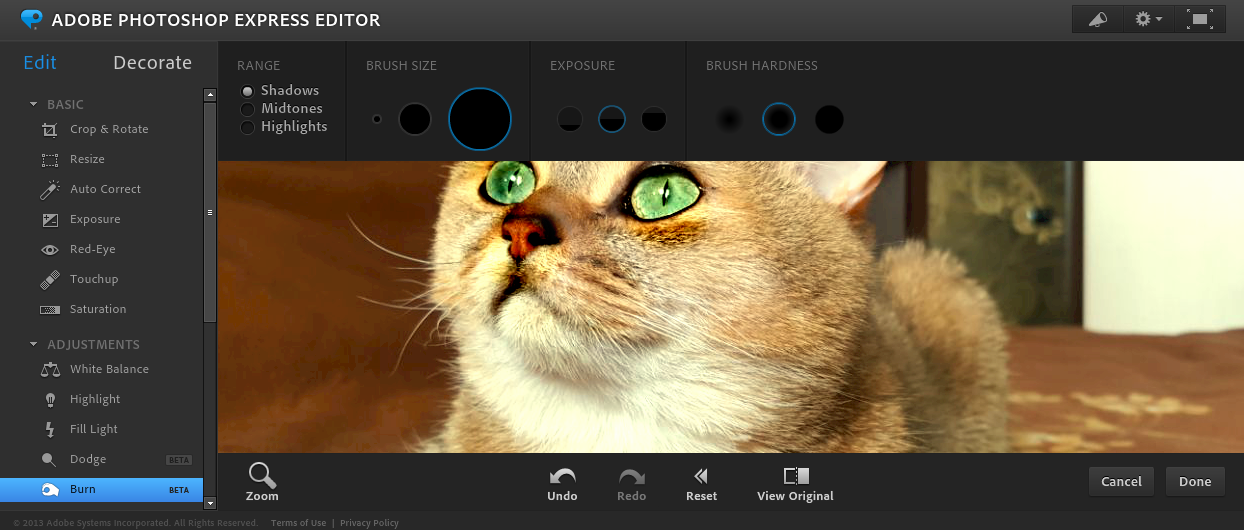 Скриншот (снимок экрана) Photoshop Express