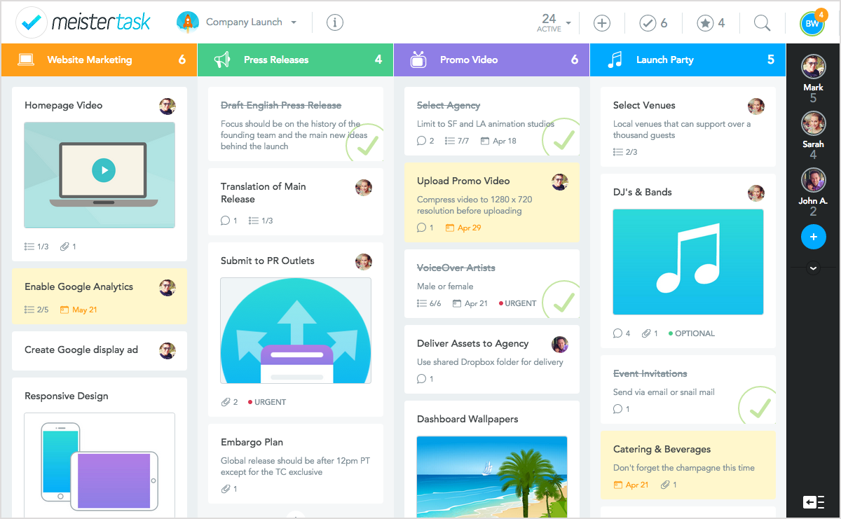 Скриншот (снимок экрана) meistertask