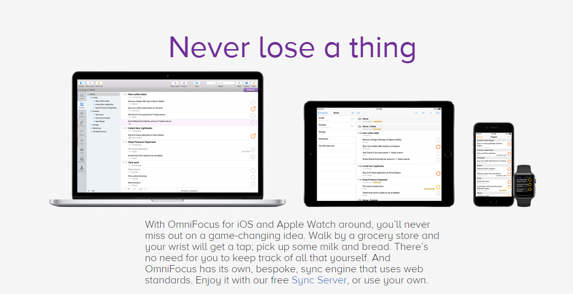 Скриншот (снимок экрана) omnifocus