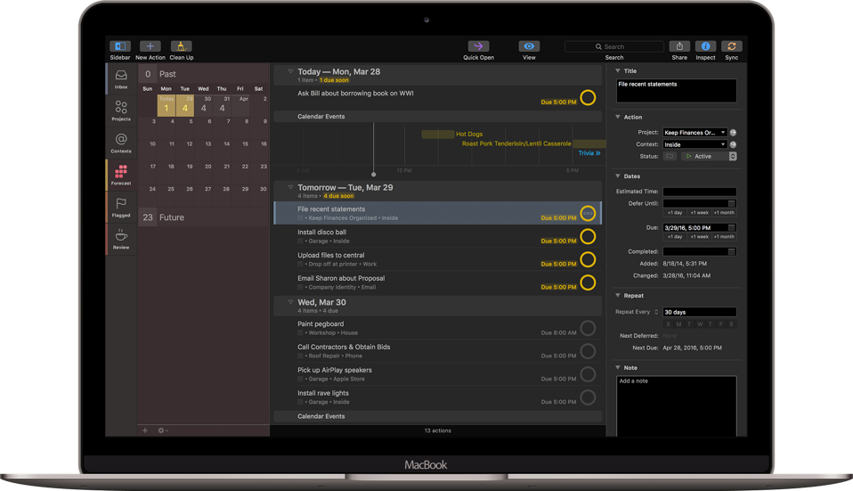 Скриншот (снимок экрана) omnifocus