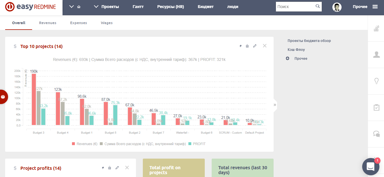 Скриншот (снимок экрана) easy redmine