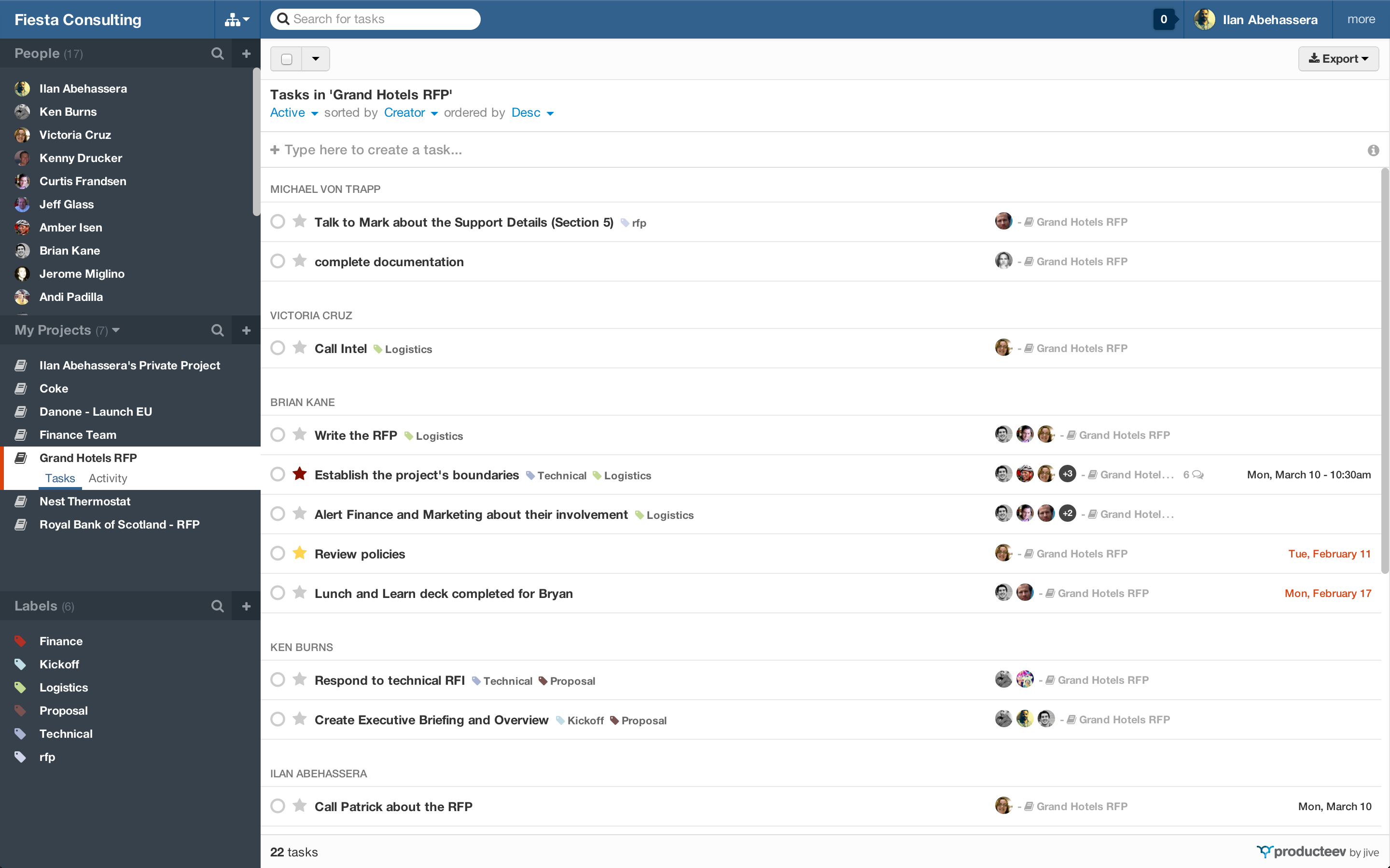 Скриншот (снимок экрана) producteev