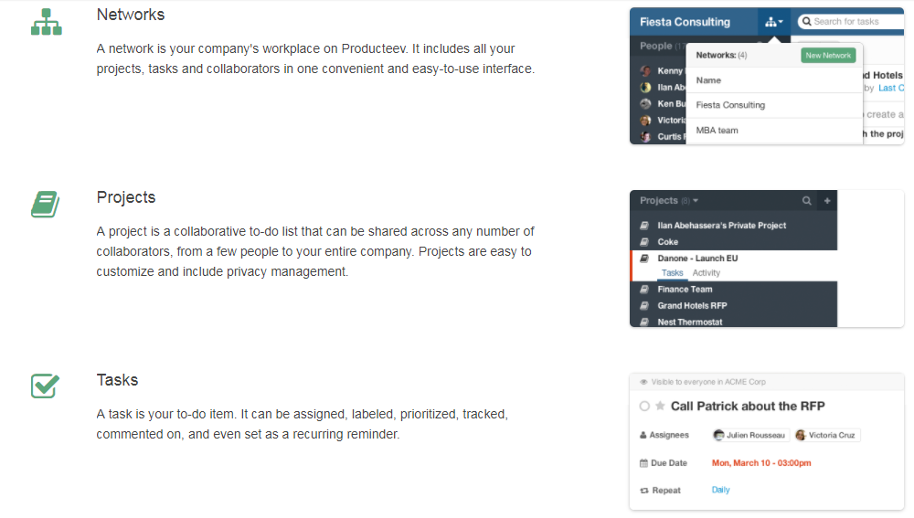 Скриншот (снимок экрана) producteev