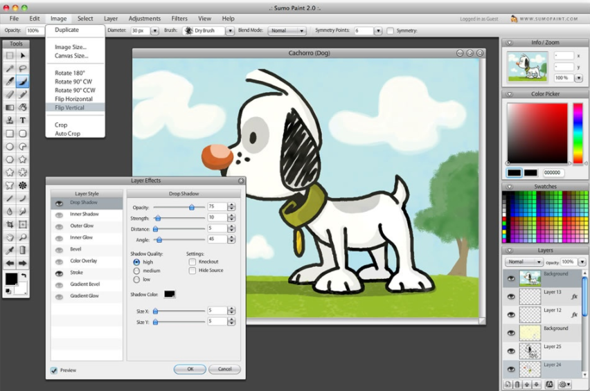 Скриншот (снимок экрана) Sumopaint