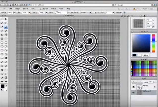 Скриншот (снимок экрана) Sumopaint