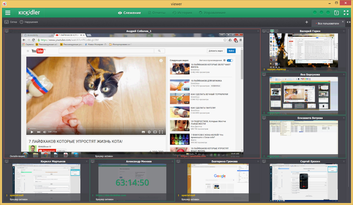 Скриншот (снимок экрана) Kickidler