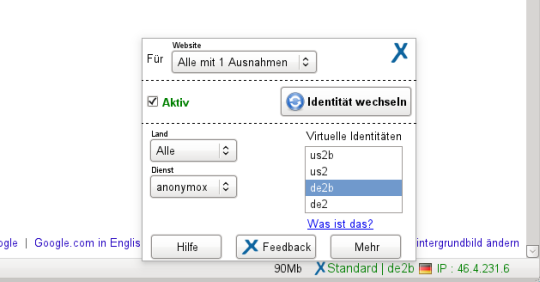 Скриншот (снимок экрана) anonymoX