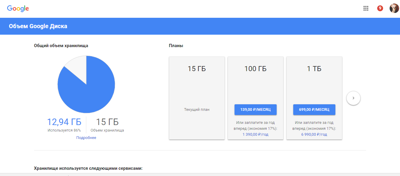 Скриншот (снимок экрана) Google Диск
