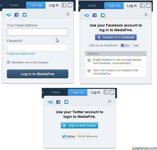 Скриншот (снимок экрана) Mediafire