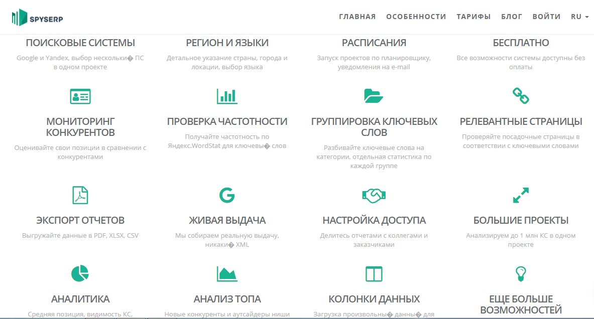 Скриншот (снимок экрана) SpySerp