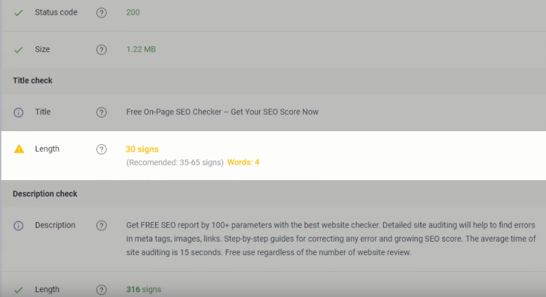 Скриншот (снимок экрана) SiteChecker