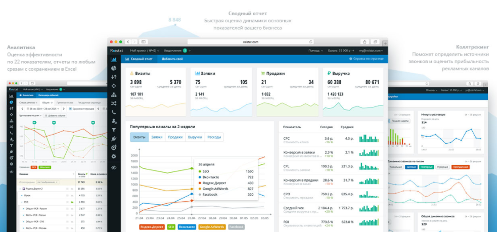 Скриншот (снимок экрана) Roistat
