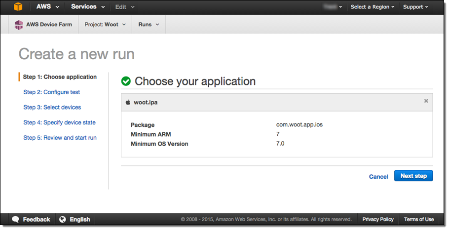 Скриншот (снимок экрана) Amazon Web Services