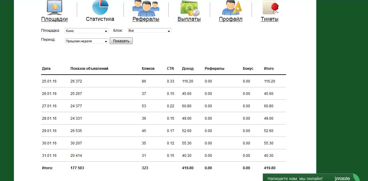 Скриншот (снимок экрана) LadyCash.ru