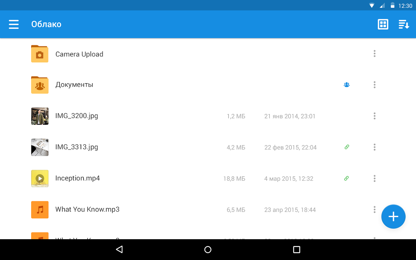 Скриншот (снимок экрана) Облако Mail.ru