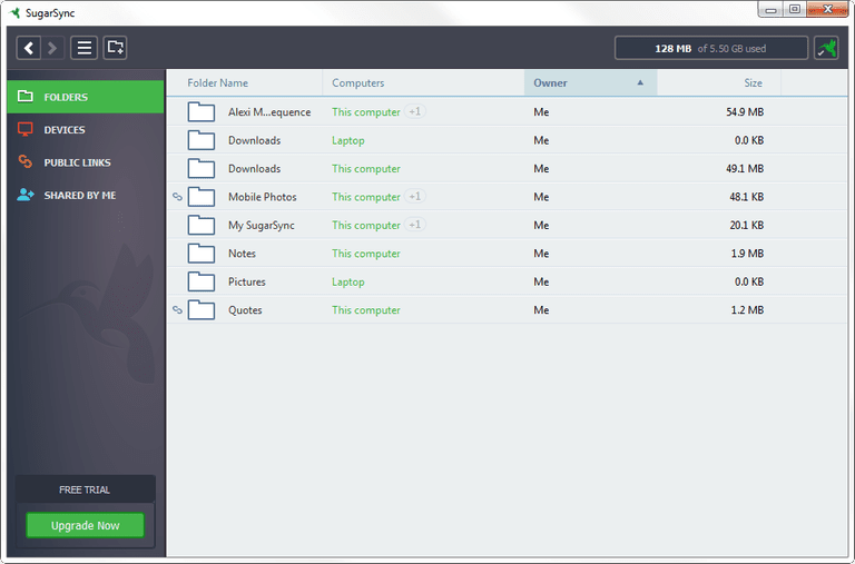 Скриншот (снимок экрана) SugarSync