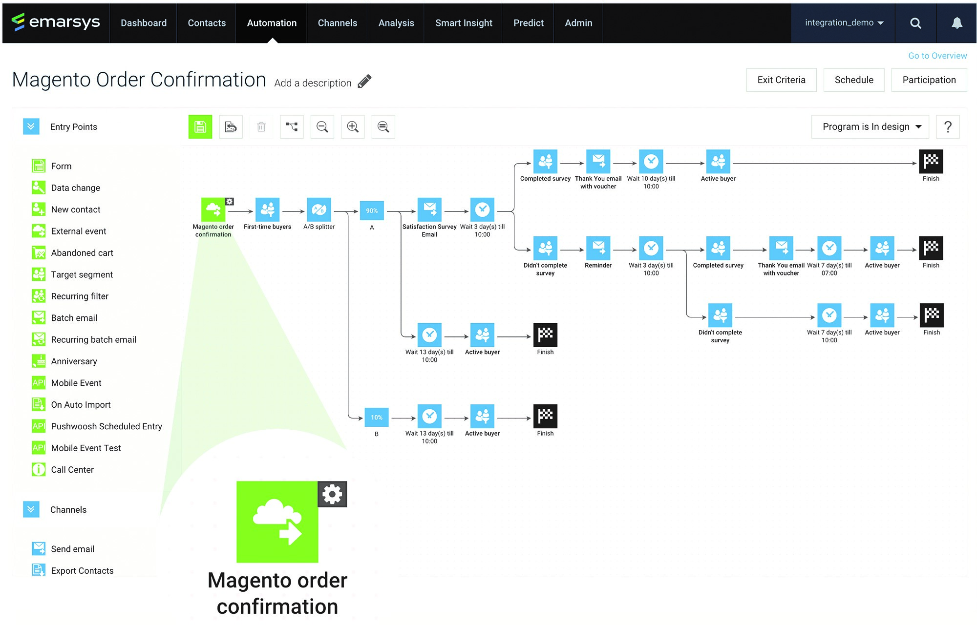 Скриншот (снимок экрана) Emarsys