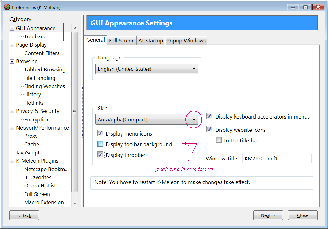 Скриншот (снимок экрана) K-Meleon